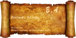 Balean Alida névjegykártya